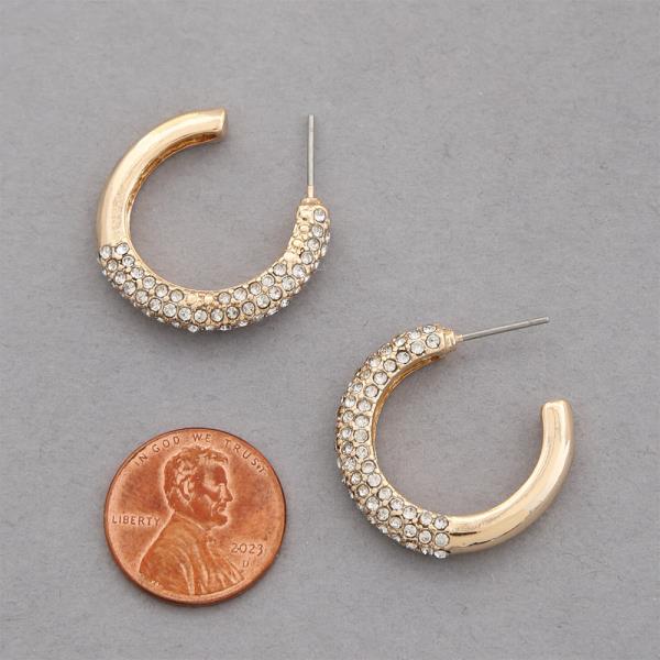 SODAJO RHINESTONE OPEN HOOP EARRING