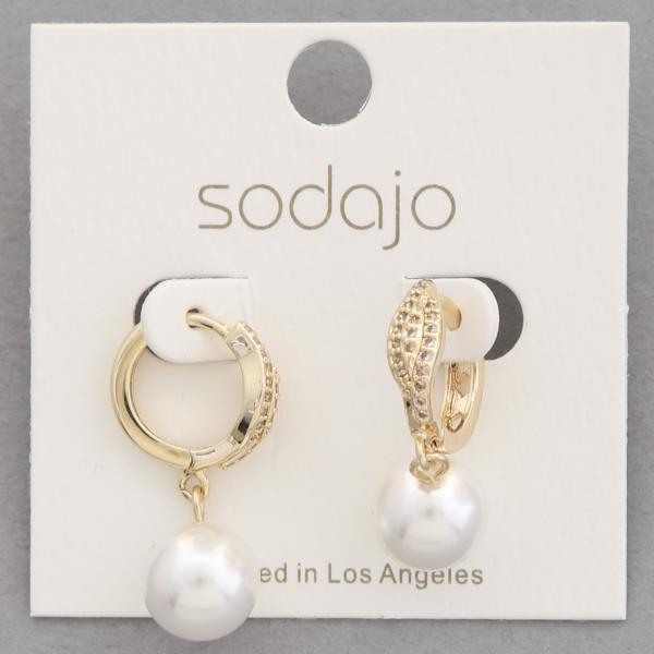 SODAJO PEARL BEAD HOOP EARRING