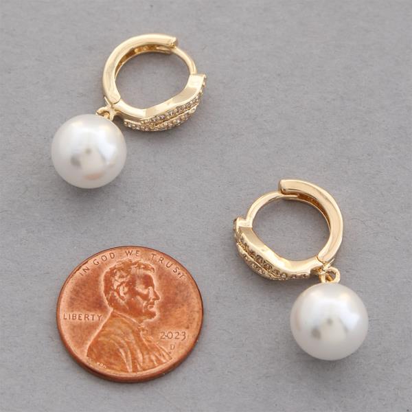 SODAJO PEARL BEAD HOOP EARRING