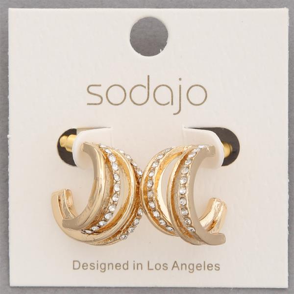 SODAJO RHINESTONE MULTI HOOP EARRING