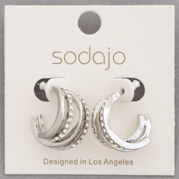 SODAJO RHINESTONE MULTI HOOP EARRING