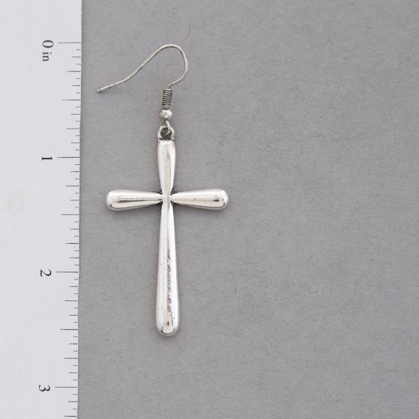 CROSS METAL DANGLE EARRING