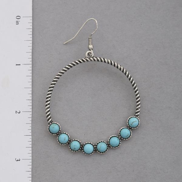 WESTERN STYLE TURQUOISE BEAD DANGLE EARRING