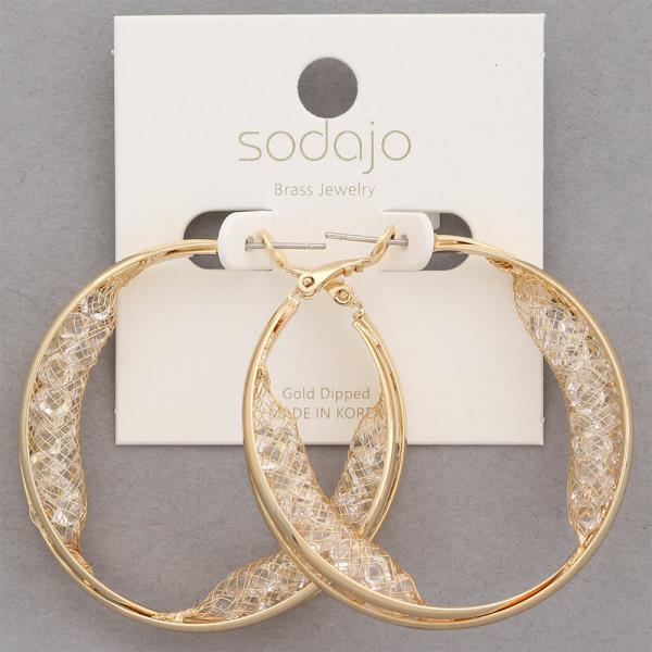 SODAJO DOUBLE HOOP GOLD DIPPED EARRING