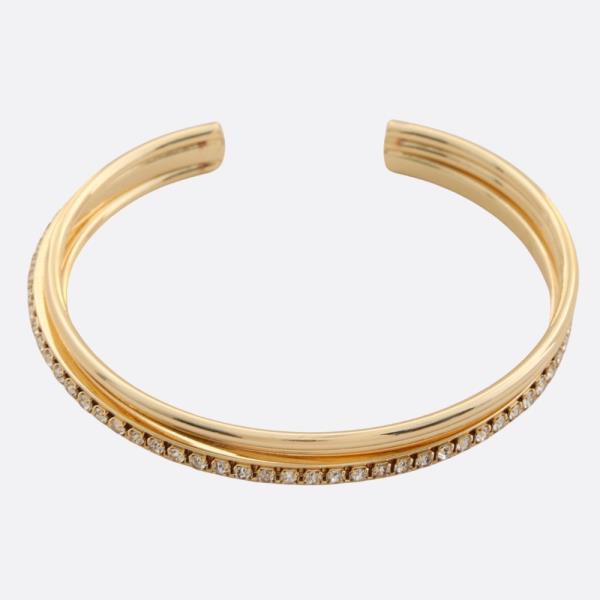 SODAJO RHINESTONE SOLID CUFF GOLD DIPPED BRACELET