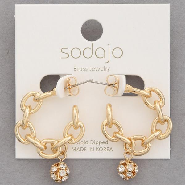 SODAJO OVAL LINK OPEN HOOP GOLD DIPPED EARRING