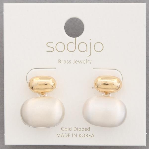 SODAJO PEARL BEAD GOLD DIPPED EARRING