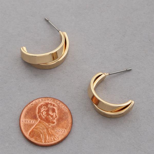 SODAJO DOUBLE HOOP GOLD DIPPED EARRING