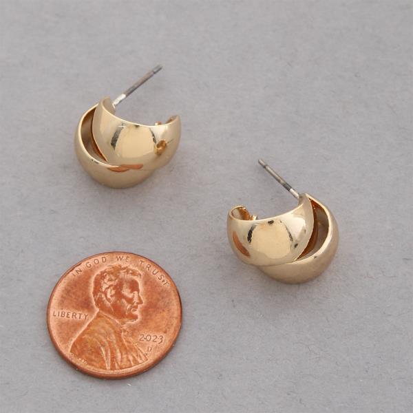 SODAJO DOUBLE HOOP GOLD DIPPED EARRING