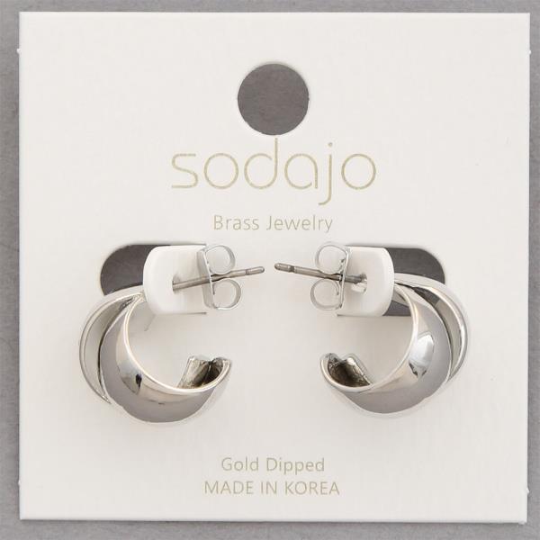 SODAJO DOUBLE HOOP GOLD DIPPED EARRING