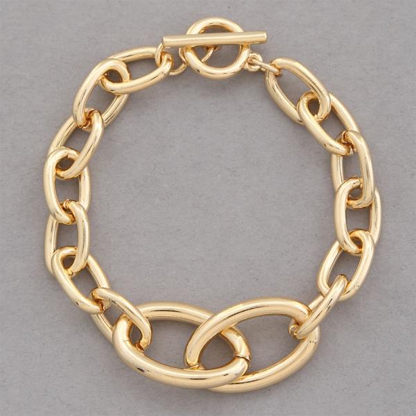 SODAJO OVAL LINK GOLD DIPPED BRACELET