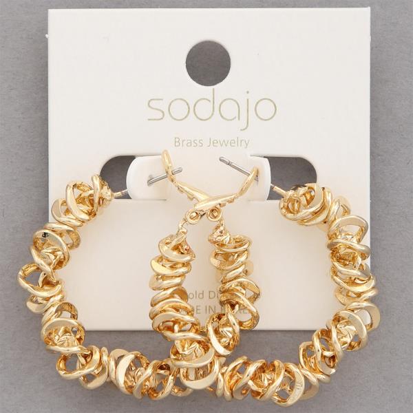 SODAJO GOLD DIPPED HOOP EARRING