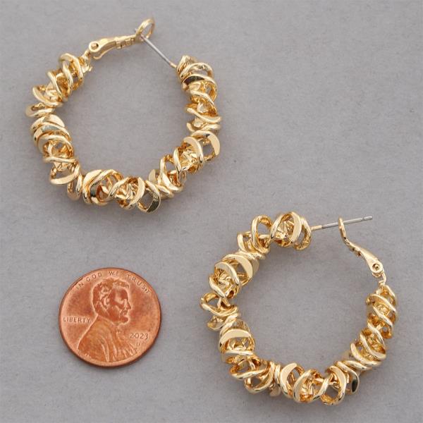 SODAJO GOLD DIPPED HOOP EARRING