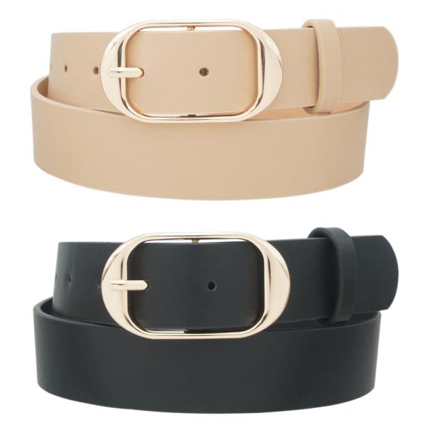 PLUS SIZE ANGLED CURVED OVAL BUCKLE BELT