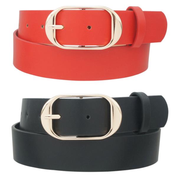 ANGLED CURVED OVAL BUCKLE BELT