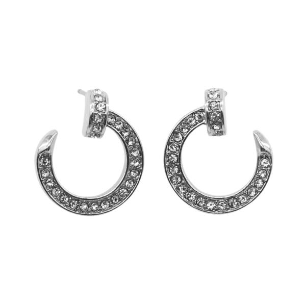 RHINESTONE NAIL SHAPE EARRING