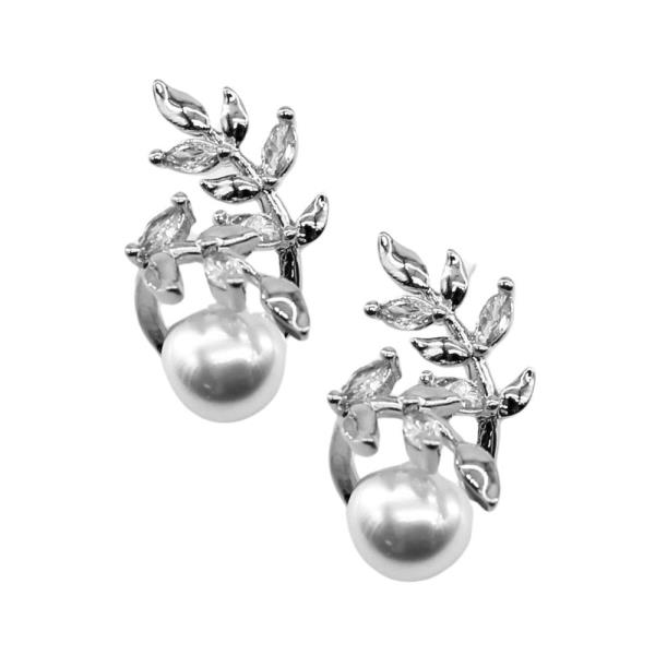 PEARL LEAF LINK EARRING