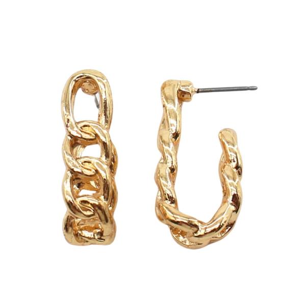 OVAL CHAIN LINK METAL EARRING