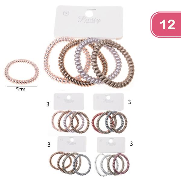 SWIRL HAIR TIE SET (12 UNITS)