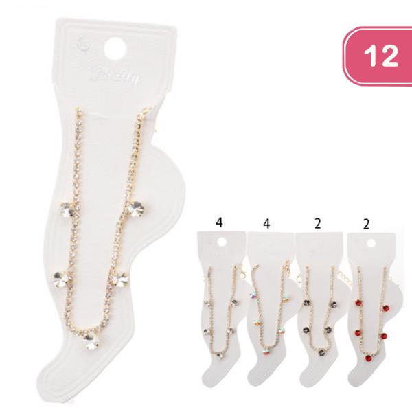 RHINESTONE ANKLET (12 UNITS)