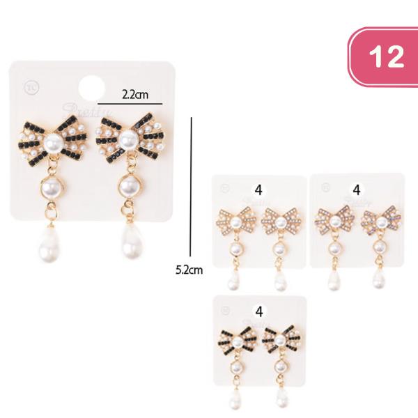 PEARL RIBBON EARRING (12 UNITS)