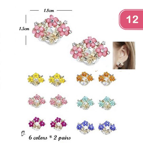 FLOWER POST EARRING (12 UNITS)