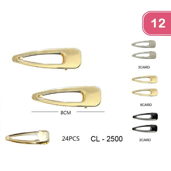 METAL SNAP HAIR CLIP PIN (12 UNITS)