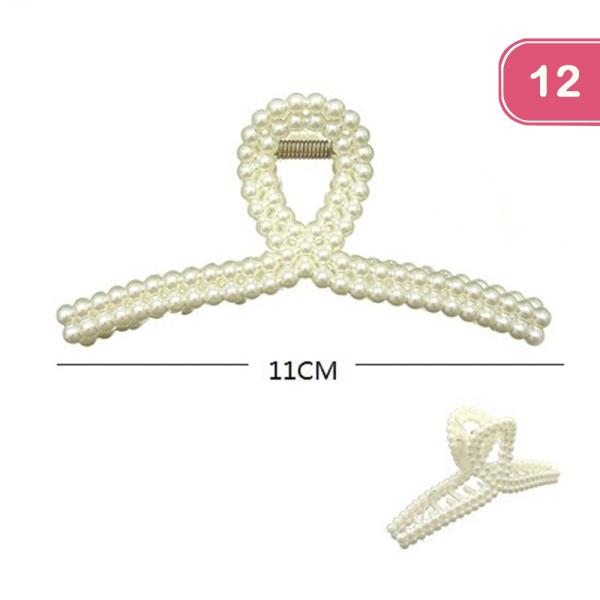 PEARL HAIR CLAW JAW CLIP (12 UNITS)