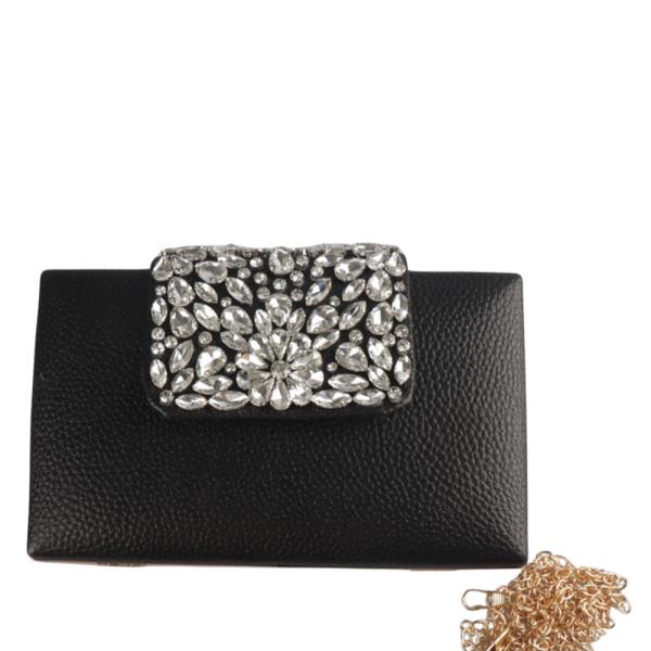 EMBELLISHED FLAP CLOSURE EVENING BAG