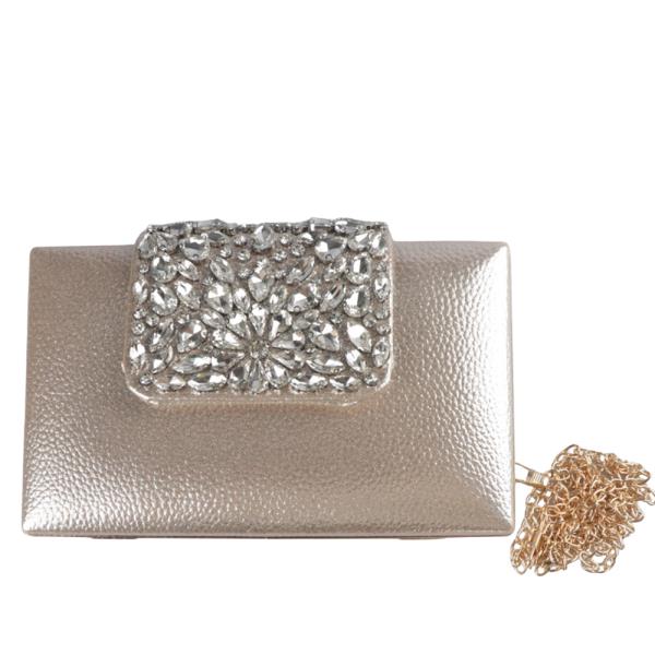 EMBELLISHED FLAP CLOSURE EVENING BAG