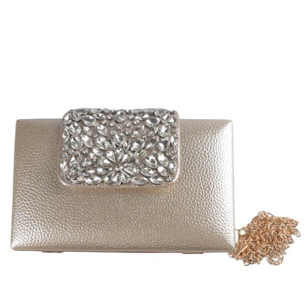 EMBELLISHED FLAP CLOSURE EVENING BAG