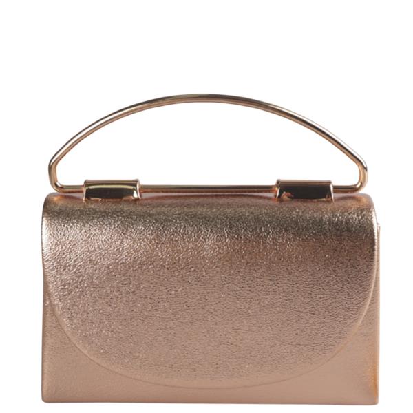 METALLIC HANDLE STRUCTURED HANDBAG