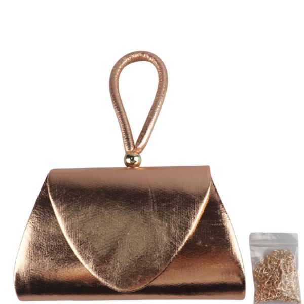 LOOP HANDLE METALLIC EVENING BAG