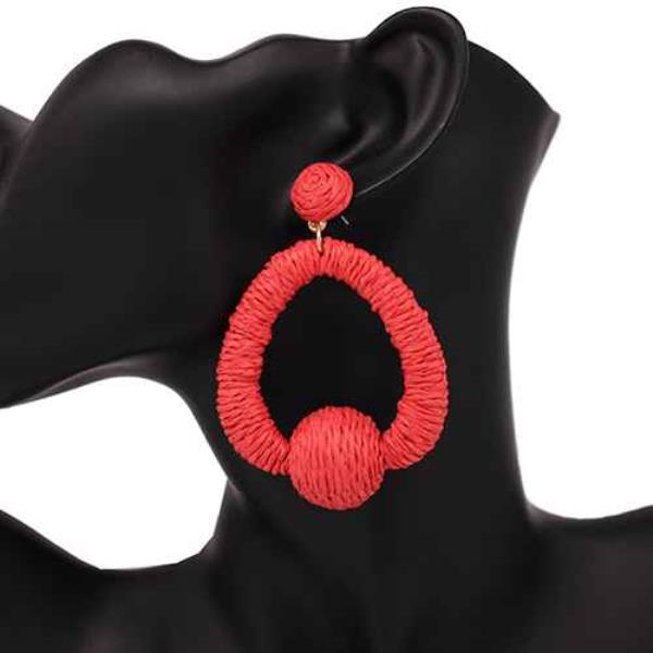 WIDE RAFFIA TEARDROP EARRINGS