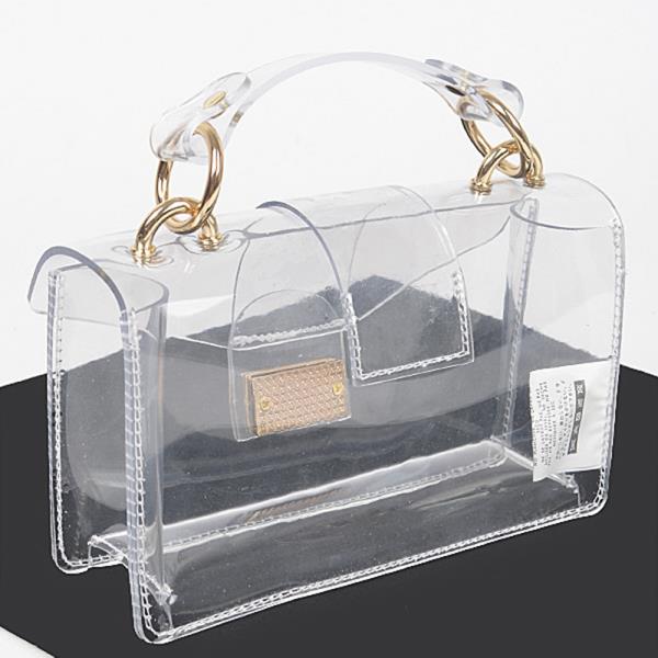 TRANSPARENT TOP HANDLE CROSSBODY BAG