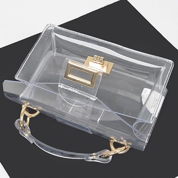 TRANSPARENT TOP HANDLE CROSSBODY BAG