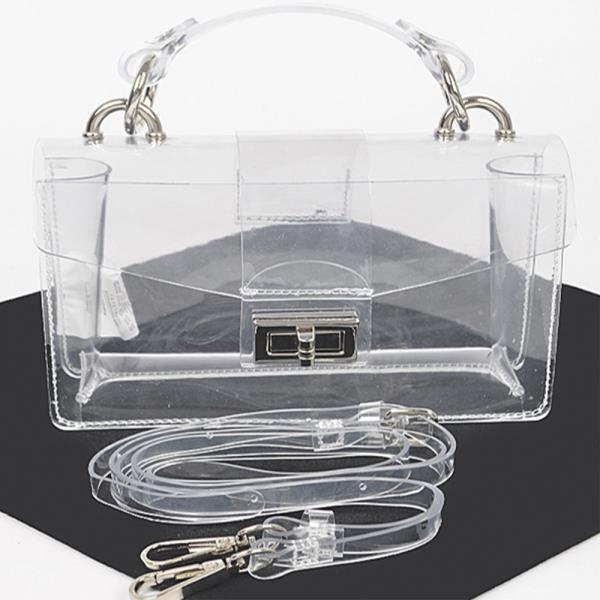 TRANSPARENT TOP HANDLE CROSSBODY BAG