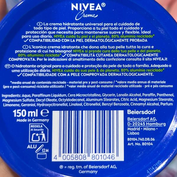 NIVEA CREME 150ML TIN