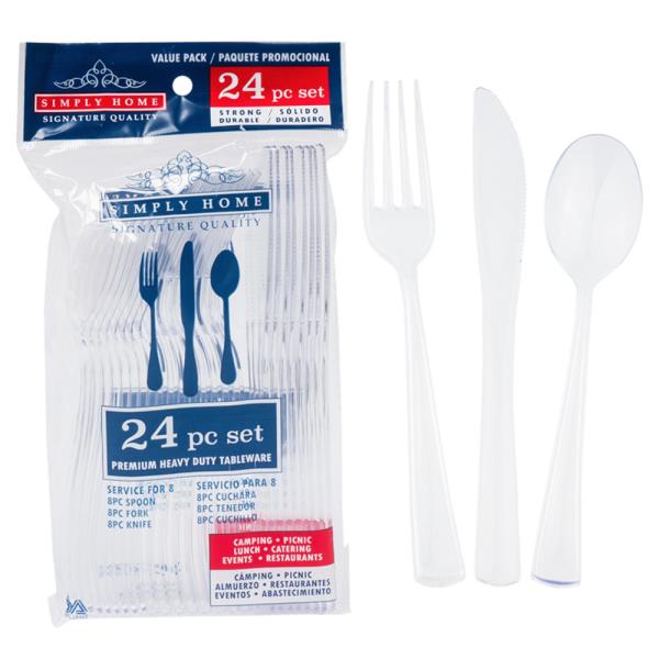 24 PIECE CUTLERY SET CLEAR