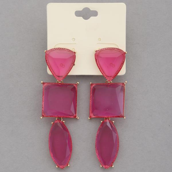 TRANSPARENT MULTI SHAPE DANGLE EARRING