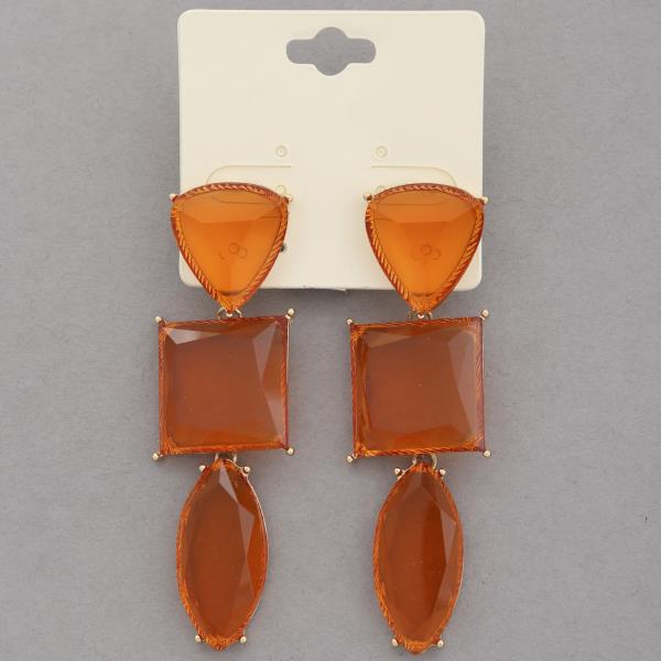 TRANSPARENT MULTI SHAPE DANGLE EARRING