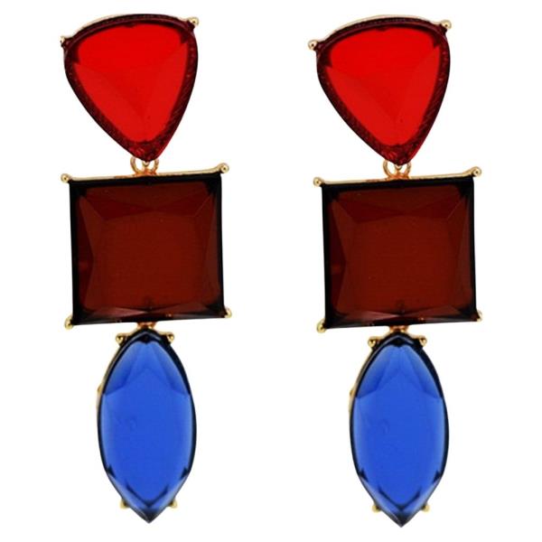 TRANSPARENT MULTI SHAPE DANGLE EARRING