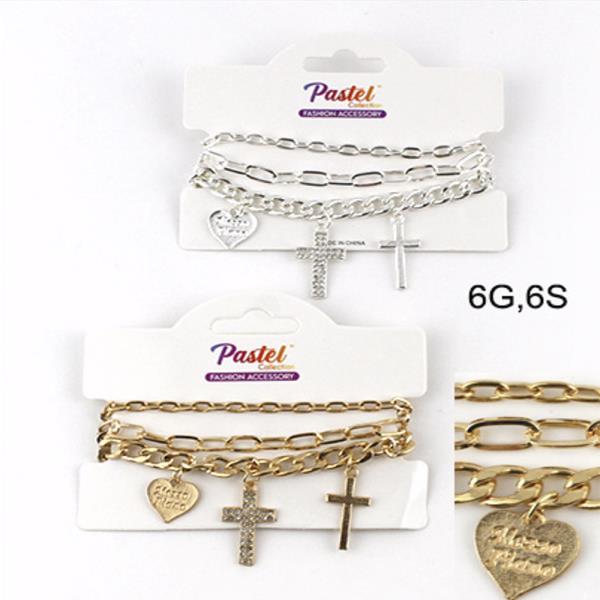 HEART CHARM LAYERED MULTI BRACELET (12 UNITS)