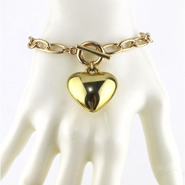 HEART CHARM METAL BRACELET(12 UNITS)