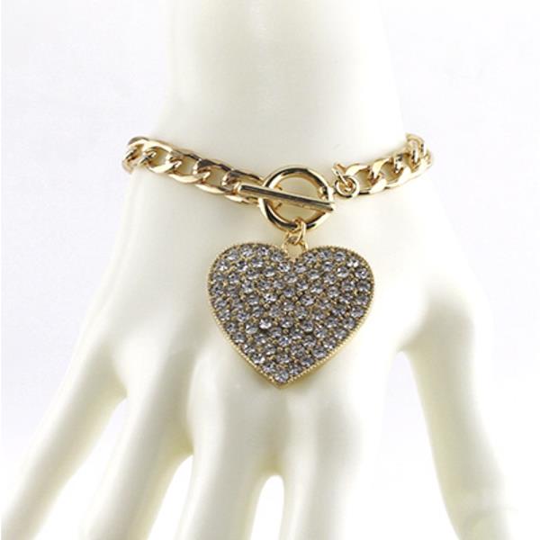 HEART CHARM METAL BRACELET(12 UNITS)