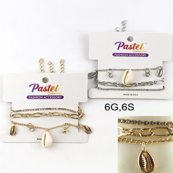 SHELL CHARM METAL BRACELET(12 UNITS)