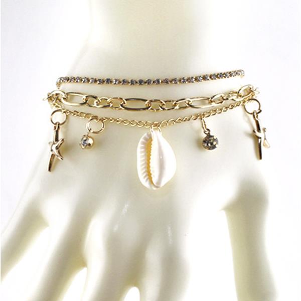 SHELL CHARM METAL BRACELET(12 UNITS)