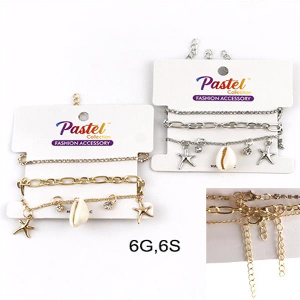 SHELL CHARM METAL BRACELET(12 UNITS)