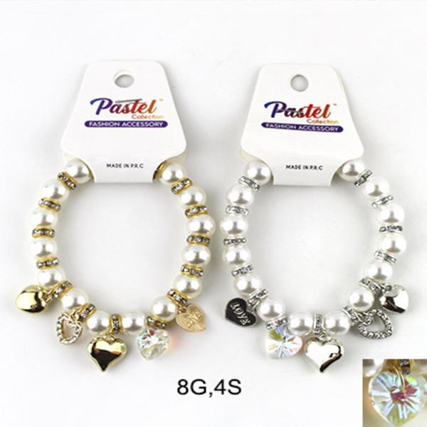 HEART PEARL BRACELET (12 UNITS)