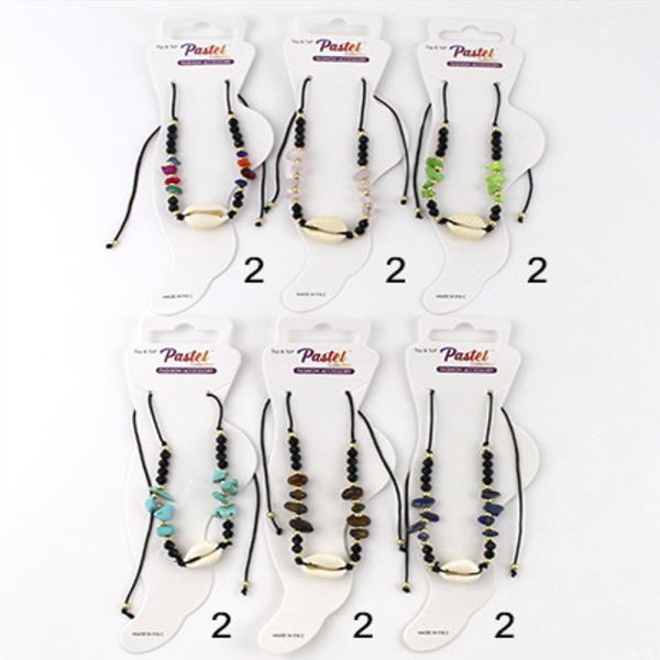 SHELL BEAD THREAD ANKLET (12 UNITS)